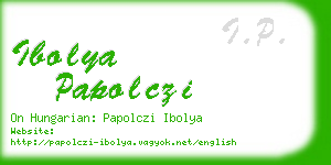 ibolya papolczi business card
